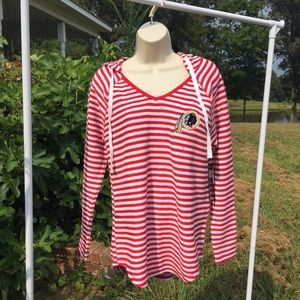 NWT NFL Washington Redskins Striped Hoodie Sz M